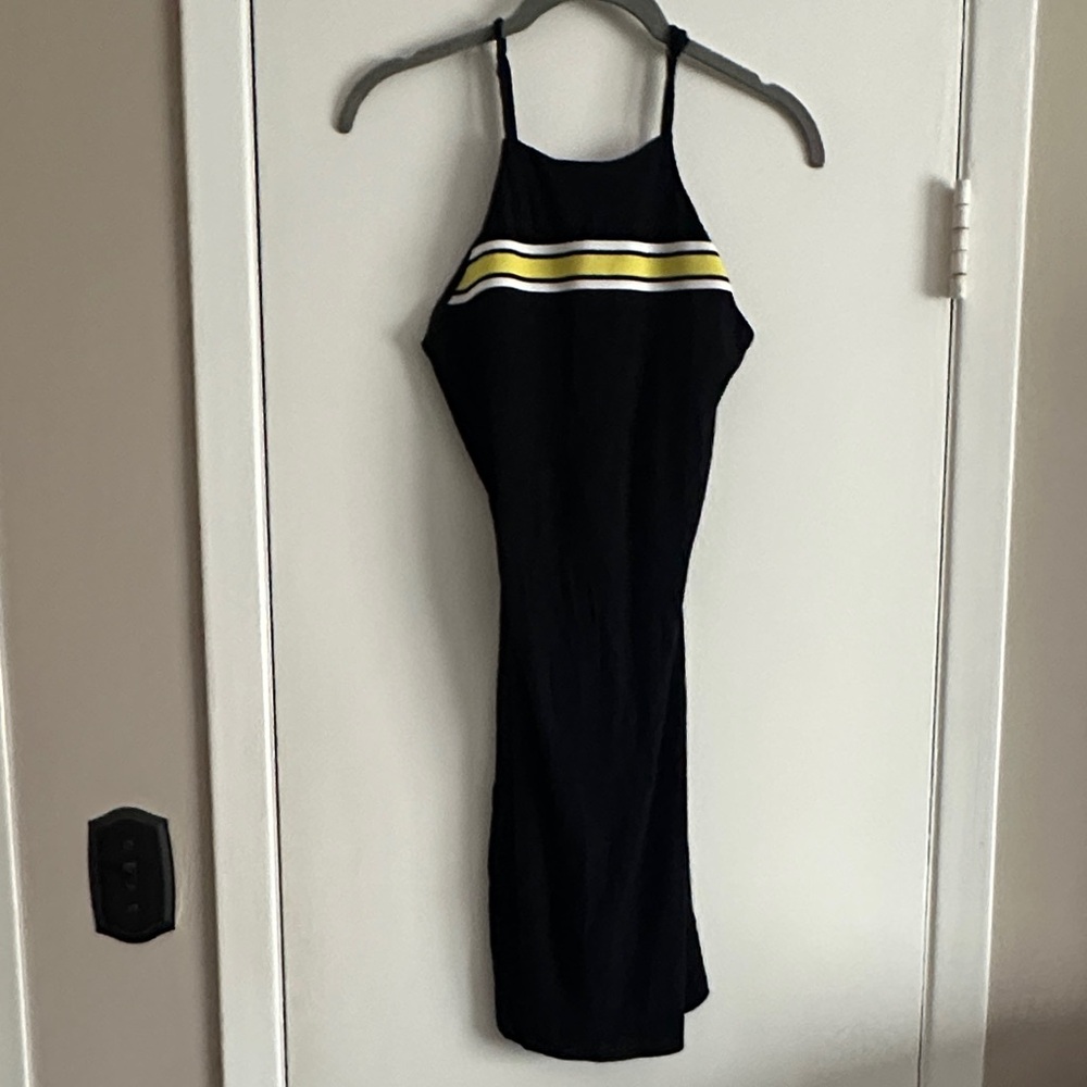 Black and Yellow Striped Women's tankDress